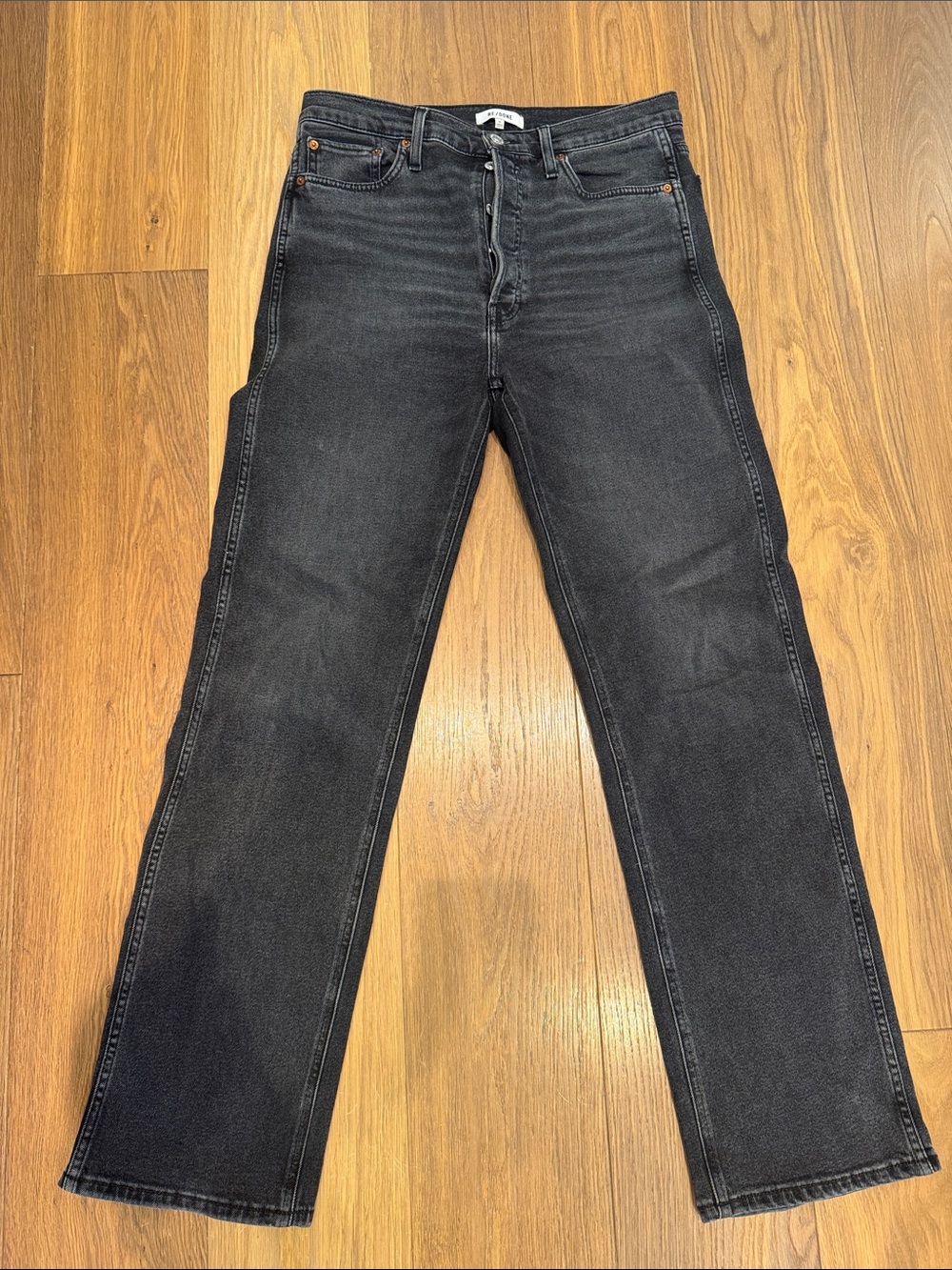 Re/Done Women's Black Straight Jeans